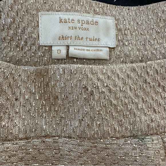 KATE SPADE | Cream & Gold Metallic Judy Pencil Skirt - Picture 7 of 8